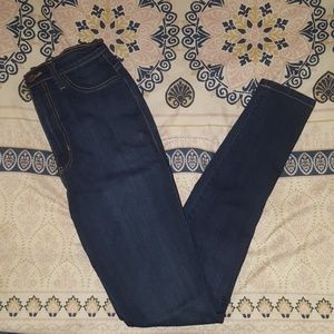 High-waisted Skinny Dark Wash Jeans